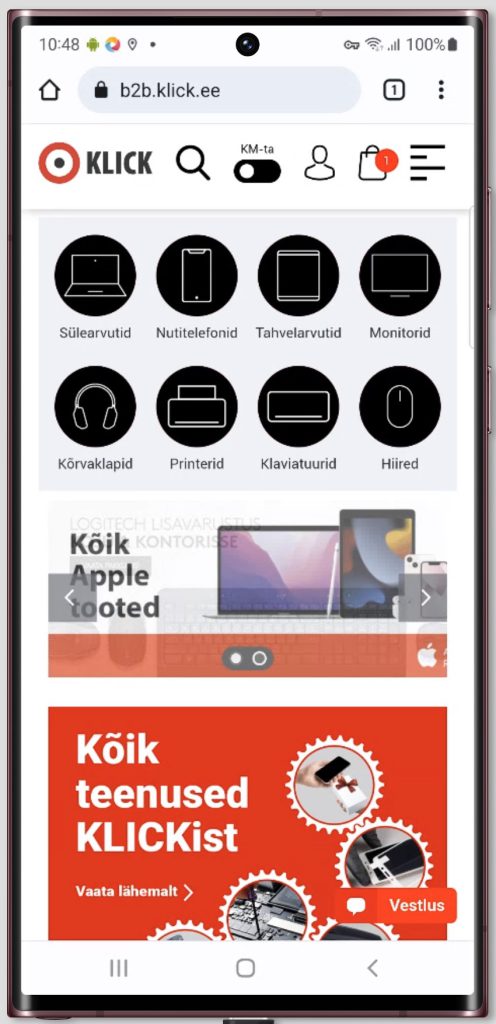 Klick-B2B-mobile-homepage